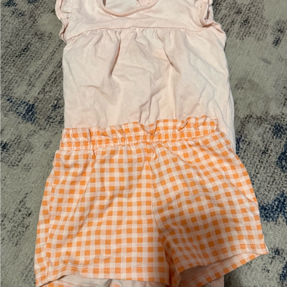 Kids Pink and Orange Gingham Shorts